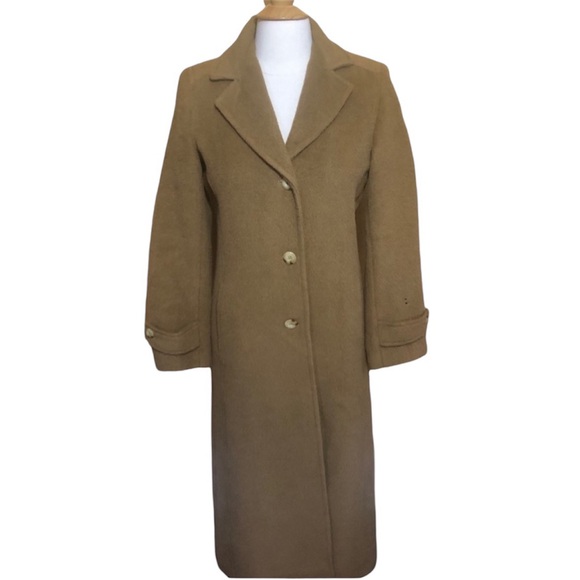 Vintage Bill Blass Wool & Alpaca Maxi-over Camel coat w/button closure Size 4 - Picture 1 of 17